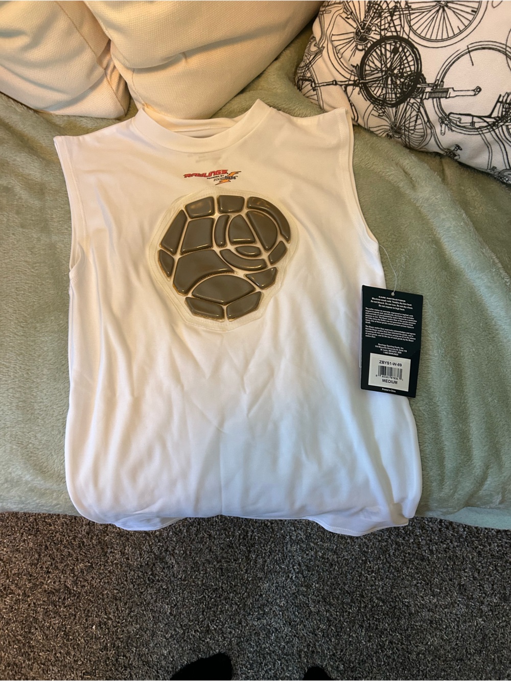 Rawlings White Padded Sports Tank with Protective Back Insert